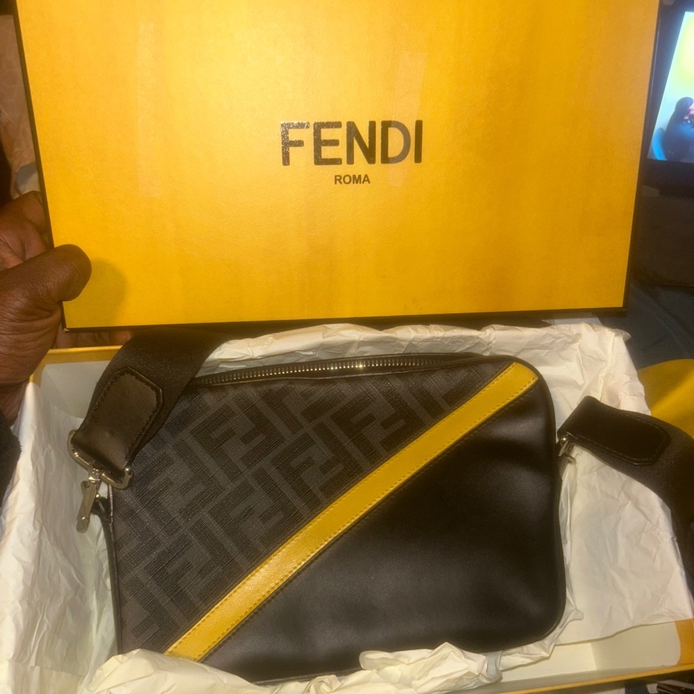 Fendi Bag in Black and Yellow with Iconic Monogram
